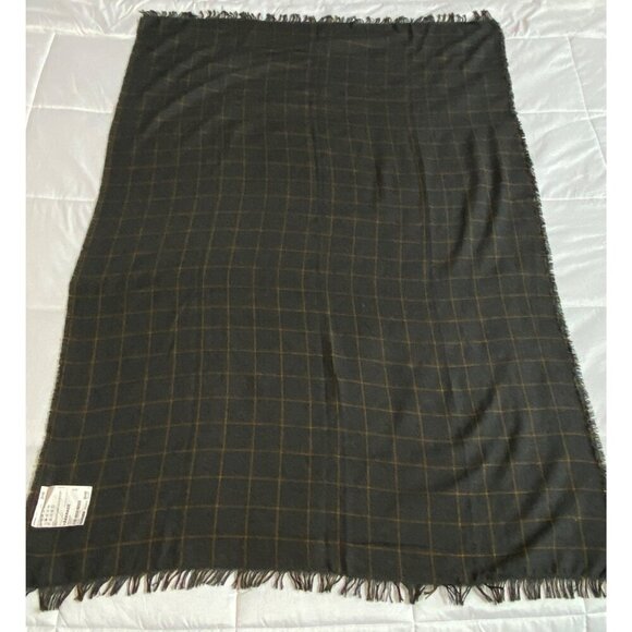 Ikea Varkrage Windowpane Plaid Throw Blanket Lightweight Gray Orange 45" x 65" - Picture 8 of 9
